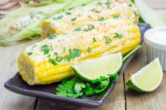 grilled corn on the cob with lime butter