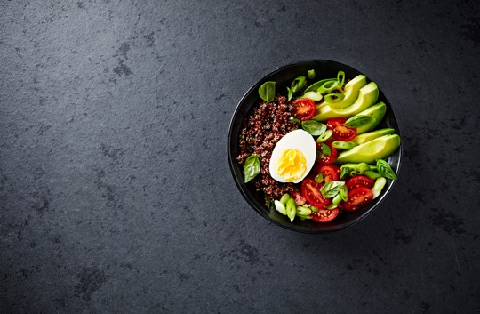 quinoa bowls with avocado and egg