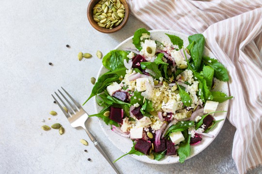 roasted beet and quinoa salad