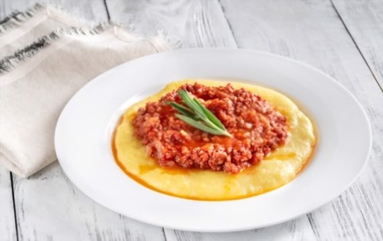 polenta with spicy marinara sauce