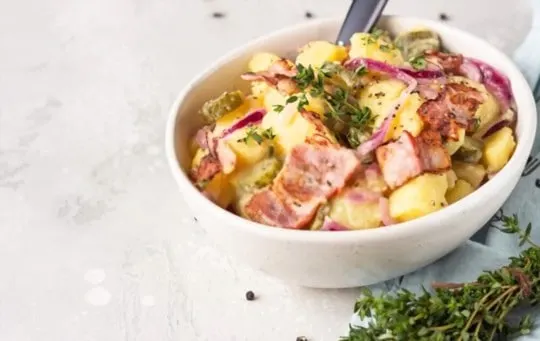 tangy potato salad with bacon