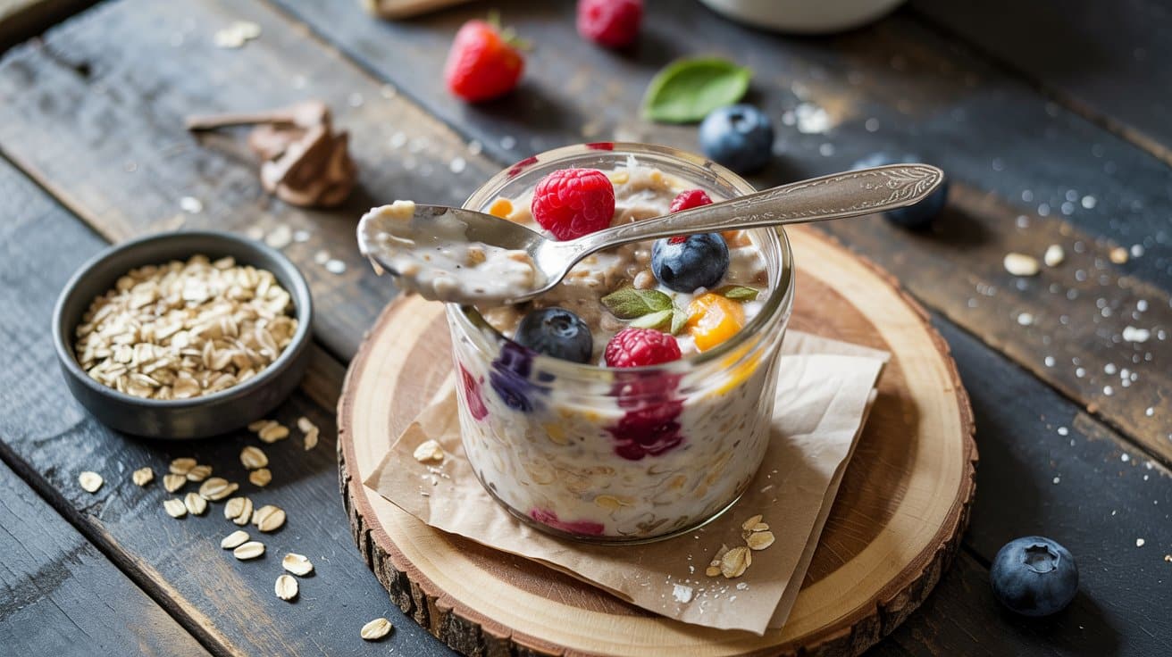 1 vegan overnight oats for a quick