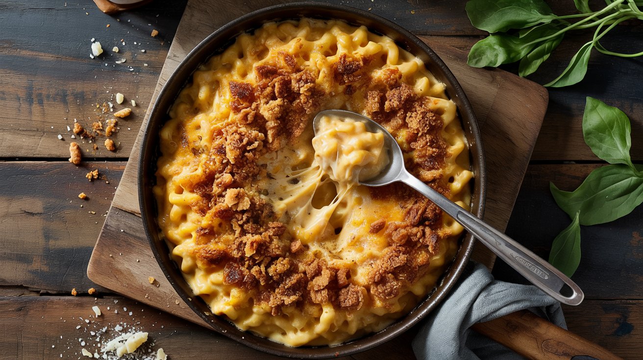 16 skillet cheesy mac with breadcrumb