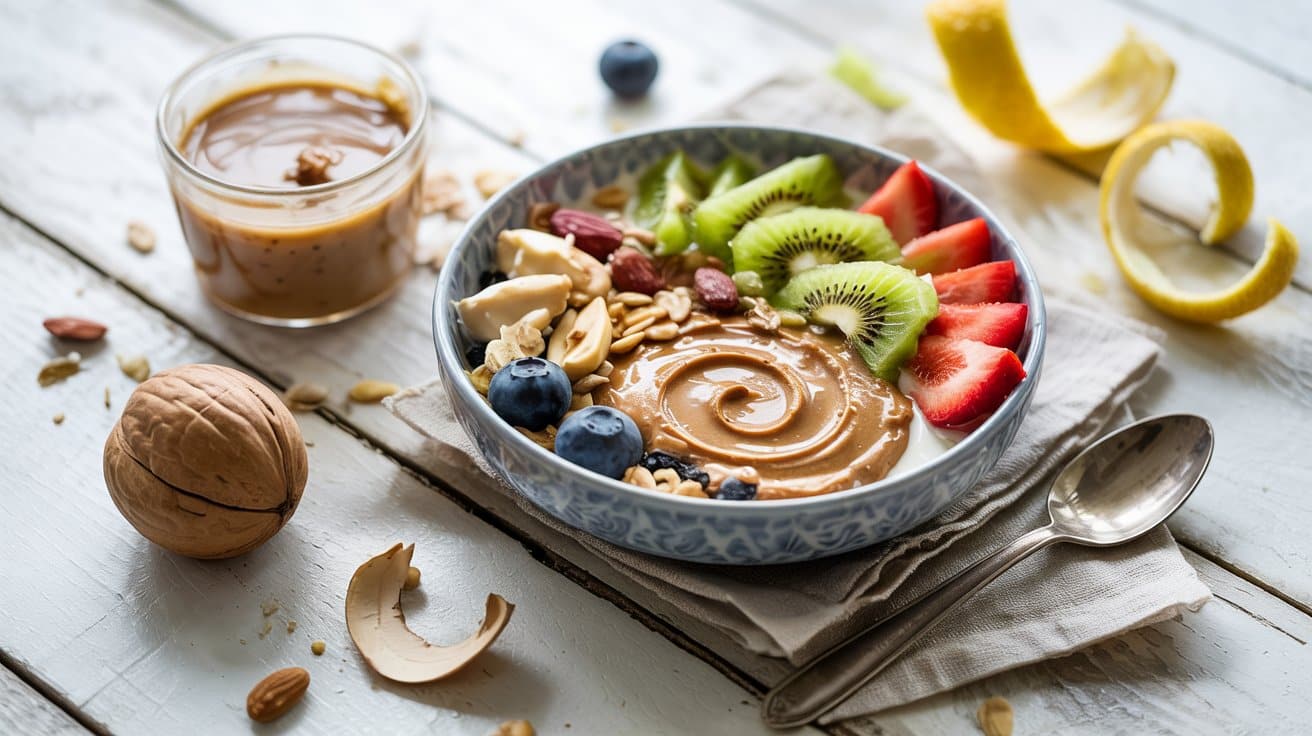 17 nut butter and fruit bowl for quick