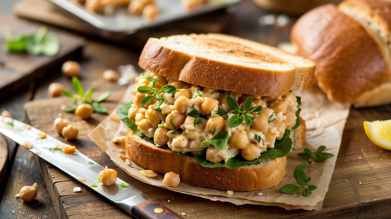 3 chickpea salad sandwich for protein