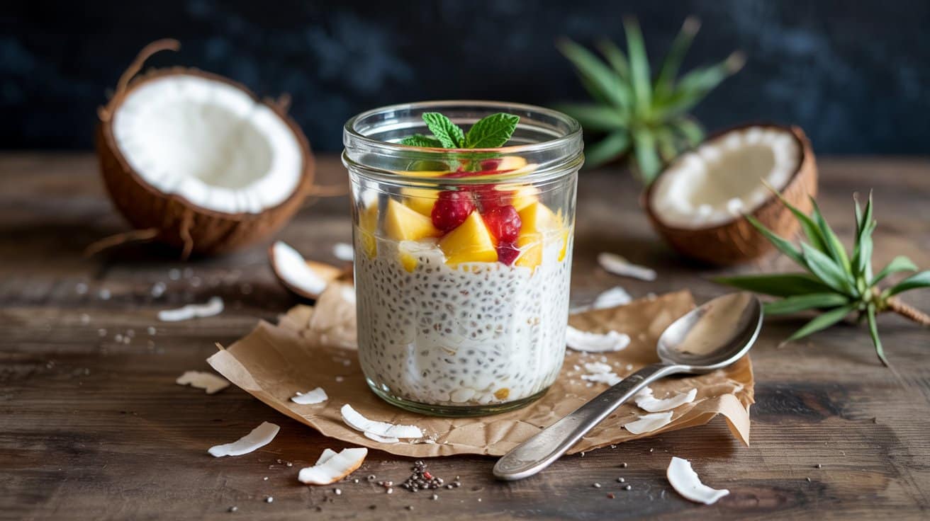 8 coconut chia pudding ready the night